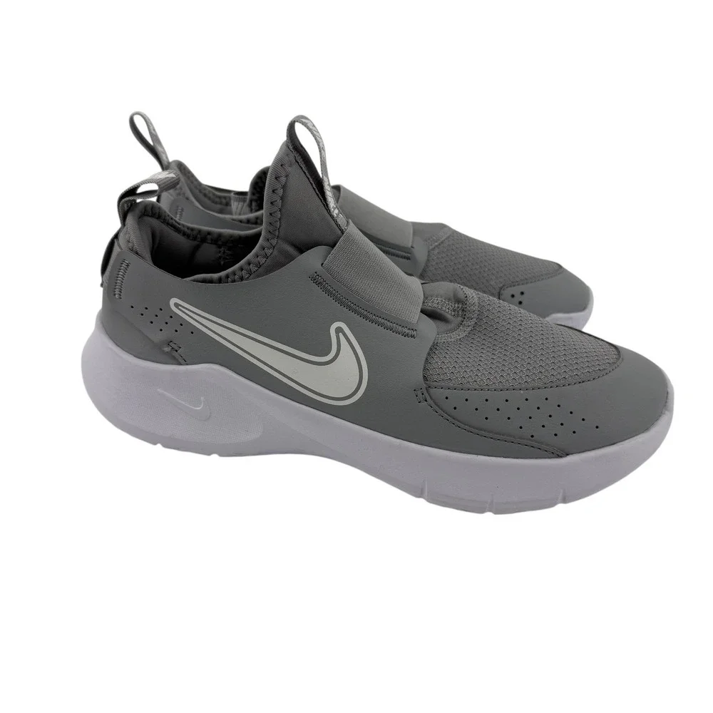 Nike Flex Runner‎ Unisex Kids Slip On Gray & White Athletic Shoes Size 5.5Y